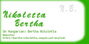 nikoletta bertha business card